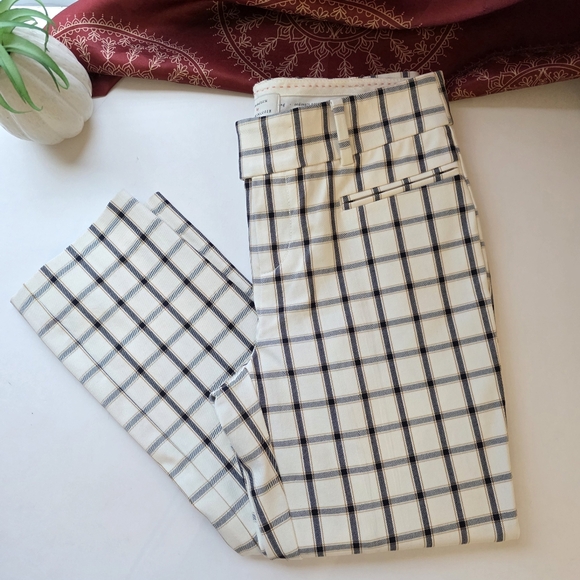 Anthropologie The Essential Slim Pants Plaid Size 2 - Picture 2 of 11
